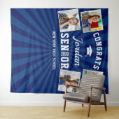 Moderner Navy Blue Abschluss 4 Foto Stand Hintergr Wandteppich (Beispiel (Horizontal))