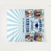 Moderner Navy Blue Abschluss 4 Foto Stand Hintergr Wandteppich (Vorderseite (Horizontal))