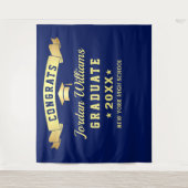 Moderner Navy Blue Abschluss Foto Stand Hintergrun Wandteppich (Vorderseite)