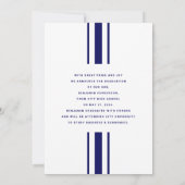 Moderner Navy Blue Boy Foto Abschluss Ankündigung (Rückseite)