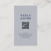 Moderner Navy Blue Checkered Muster QR Code Visitenkarte (Rückseite)