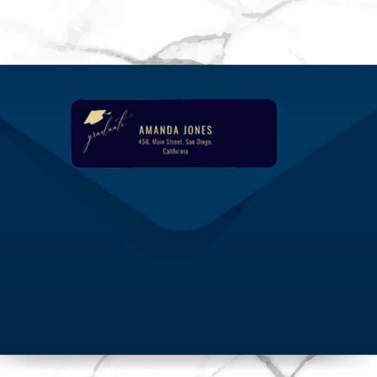 Moderner Navy Blue Gold Abschluss