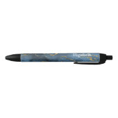 Moderner Navy Blue Gold Agate Geode Pen Kugelschreiber (Unterseite)