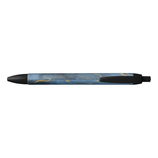 Moderner Navy Blue Gold Agate Geode Pen Kugelschreiber (Rückseite)