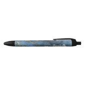 Moderner Navy Blue Gold Agate Geode Pen Kugelschreiber (Oberseite)