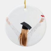 Moderner Navy Blue Gold Grad Cap Abschluss Keramik Ornament (Hinten)