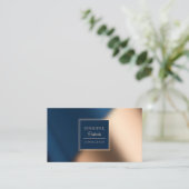 Moderner Navy Blue Gold Stilvoller Luxus-Berater Visitenkarte (Stehend Vorderseite)