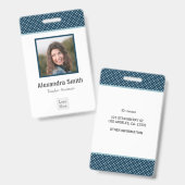 Moderner Navy Blue Mitarbeiter Ausweis (Vorder- & Rückseite)