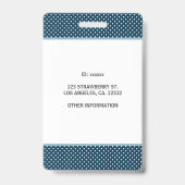 Moderner Navy Blue Mitarbeiter Ausweis (Rückseite)