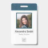 Moderner Navy Blue Mitarbeiter Ausweis (Vorderseite)