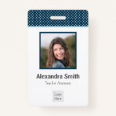 Moderner Navy Blue Mitarbeiter Ausweis (Vorderseite)