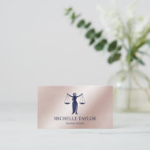 Moderner Navy Blue Rose Gold Anwalt Visitenkarte (Stehend Vorderseite)