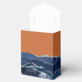 Moderner Navy Blue Silver Agate Burnt Orange Geschenkschachtel (Geöffnet)