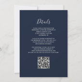 Moderner Navy Blue Silver Agate QR Code Hochzeit Einladung (Rückseite)