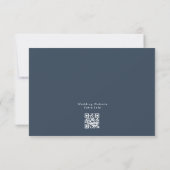 Moderner Navy Blue White Simple Wedding QR CODE RSVP Karte (Rückseite)