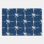 Moderner Navy Blue & White Weihnachtsbaum & Ribbon Geschenkpapier Set (Vorderseite 3)
