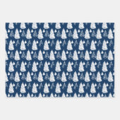Moderner Navy Blue & White Weihnachtsbaum & Ribbon Geschenkpapier Set (Vorderseite 2)