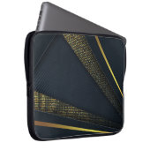 Moderner Navy-Gold-Halbmond-Muster Laptop-Sieb Laptopschutzhülle (Vorne Rechts)