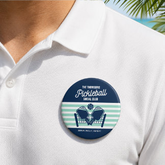 Moderner Navy Mint Pickleball Sportsteam Club Name Button