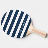Moderner Navy- und White Strip Pattern Individuell Tischtennis Schläger (Seitenansicht)