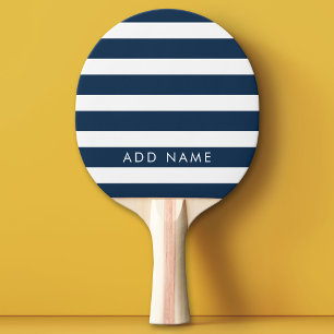 Moderner Navy- und White Strip Pattern Individuell Tischtennis Schläger