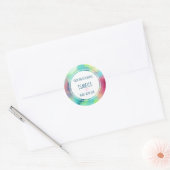 Moderner Nebel Grün & Rot Raum Wasserfarbenküche Runder Aufkleber (Umschlag)