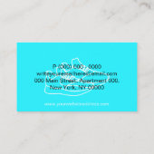 Moderner Neon Aquamarin Line Art Sneaker Visitenkarte (Rückseite)