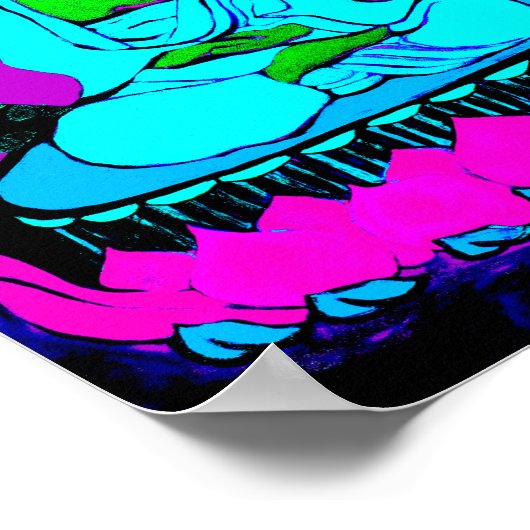 Moderner Neon Buddha Poster (Ecke)