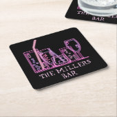 Moderner Neon Cocktail Bar Name Mitte Jahrhundert Rechteckiger Pappuntersetzer (angewinkelt)