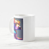 Moderner Neon farbiger Hund Kaffeetasse (Vorderseite Links)
