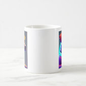 Moderner Neon farbiger Hund Kaffeetasse (Mittel)