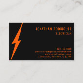 Moderner Neon Orange Lighting Custom Electrician Visitenkarte (Vorderseite)