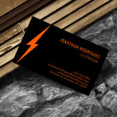 Moderner Neon Orange Lighting Custom Electrician Visitenkarte
