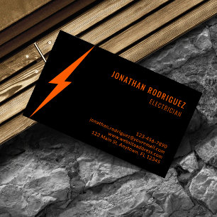 Moderner Neon Orange Lighting Custom Electrician Visitenkarte