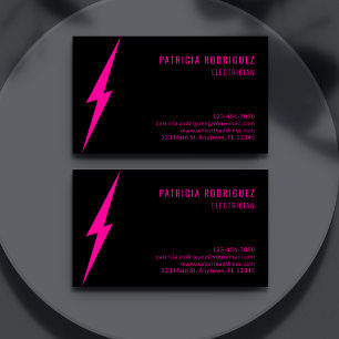 Moderner Neon-Pink-Lichtstrahl Sonderelektrischer Visitenkarte