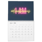 Moderner Neon-Regenbogen-Affirmationskalender Kalender (Mär 2026)