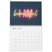 Moderner Neon-Regenbogen-Affirmationskalender Kalender (Feb 2027)