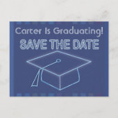 Moderner Neon Sign Abschluss Save the Date Postkarte (Vorderseite)