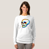 Moderner Neon Skull Illustration T - Shirt (Vorne ganz)