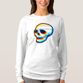 Moderner Neon Skull Illustration T - Shirt