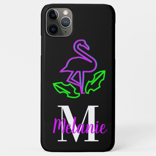 Moderner Neon Tropical Flamingo Lila Flourescent Case-Mate iPhone Hülle (Rückseite)