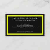 Moderner Neongelber Nageltechniker Retro Visitenkarte (Rückseite)