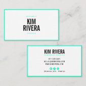 Moderner Neongrüner Stylist minimalistisch berufli Visitenkarte (Vorne/Hinten)