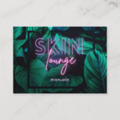 Moderner Neonrosa Skin Lounge QR-Code Beruflich Visitenkarte (Vorderseite)