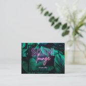 Moderner Neonrosa Skin Lounge QR-Code Beruflich Visitenkarte (Stehend Vorderseite)