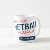Moderner Netball-Team-Spieler-Trainer Kaffeetasse (VorderseiteRechts)