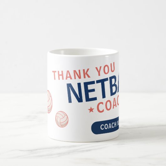 Moderner Netball-Team-Spieler-Trainer Kaffeetasse (Mittel)
