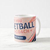 Moderner Netball-Teamspieler-Trainer Kaffeetasse (VorderseiteRechts)
