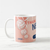 Moderner Netball-Teamspieler-Trainer Kaffeetasse (Links)