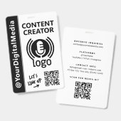 Moderner Networking-Ausweis für Content-Ersteller Ausweis (Vorder- & Rückseite)